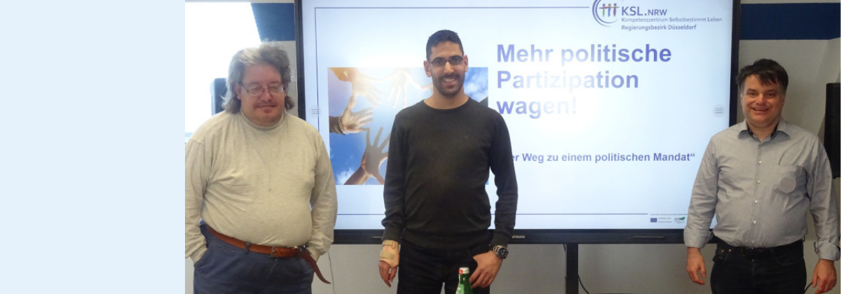 von links nach rechts: ein Teilnehmer des Seminars, Abbas Reslan und Christian Jurko vom KSL Düsseldorf