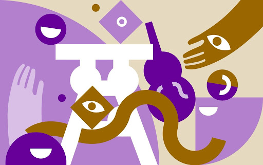 Titelgrafik des Kulturtandems mit einem vereinfachten Föderturm der Zeche Zollverein