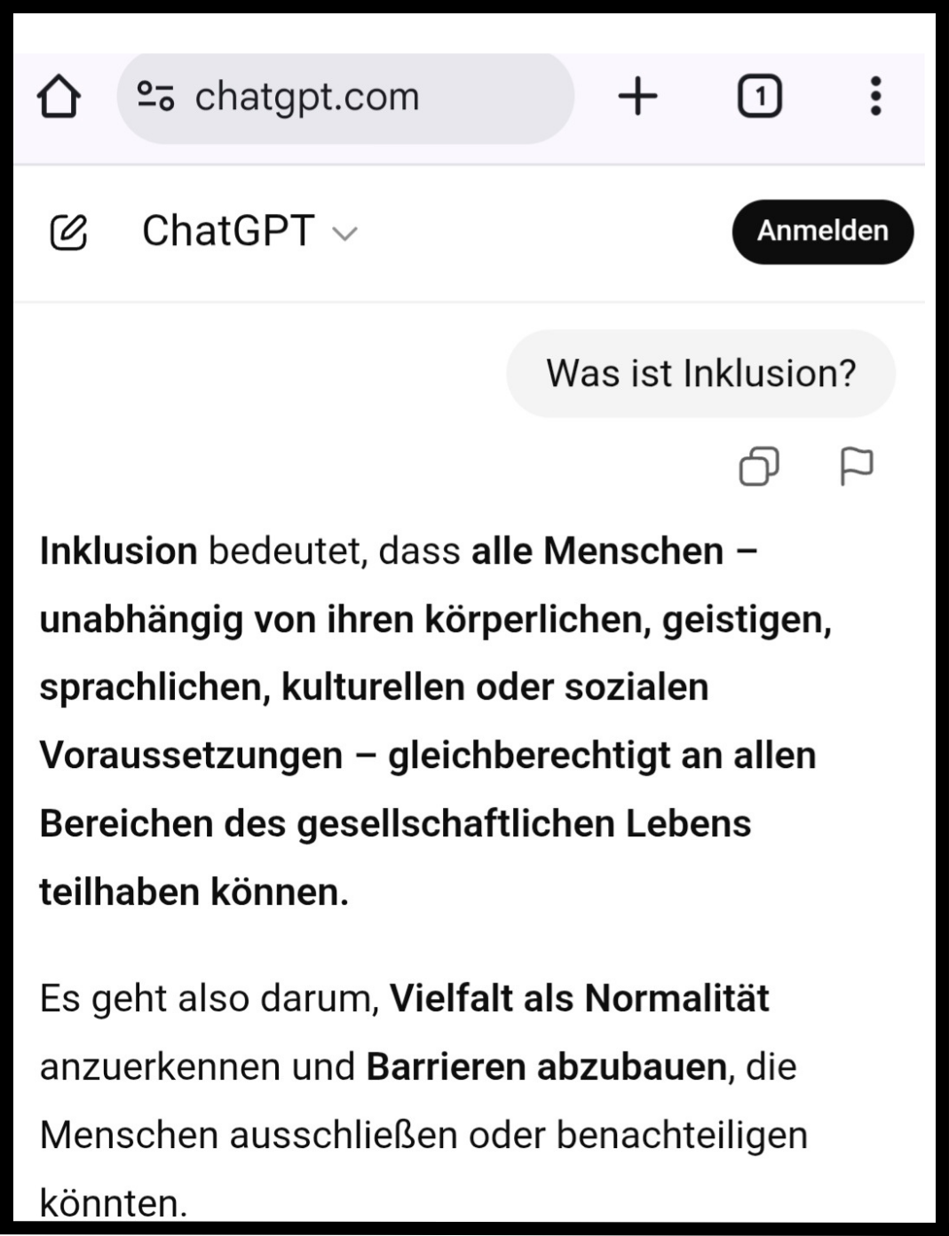 Chat GPT Inklusion