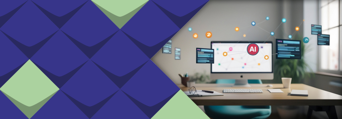 Schreibtisch mit Bildschirm