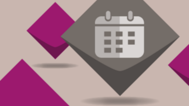 Kacheln in den Farben des KSL.Münster, darauf ein Kalender-Symbol