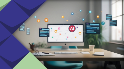 Schreibtisch mit Bildschirm