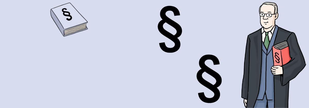 Bilder Leichte Sprache: Anwalt, Buch, Paragrafen