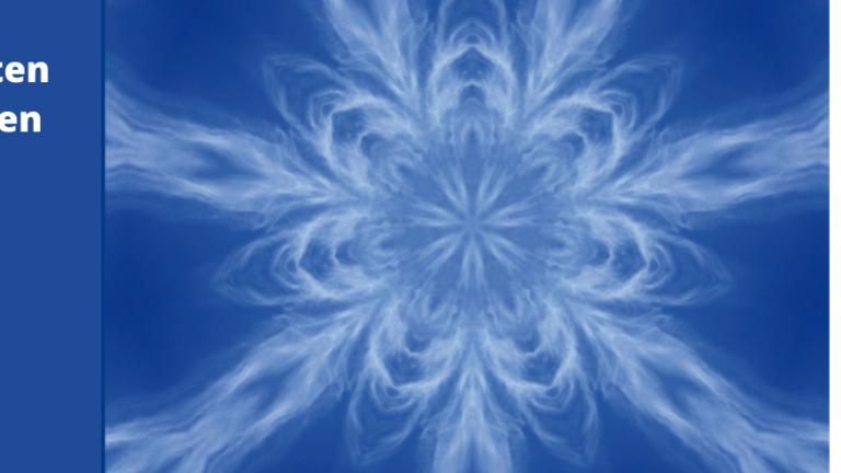 Weißer Stern mit blauem Hintergrund; Spruch: „Mut ist, den Möglichkeiten mehr Glauben zu schenken als dem Erlebten.“