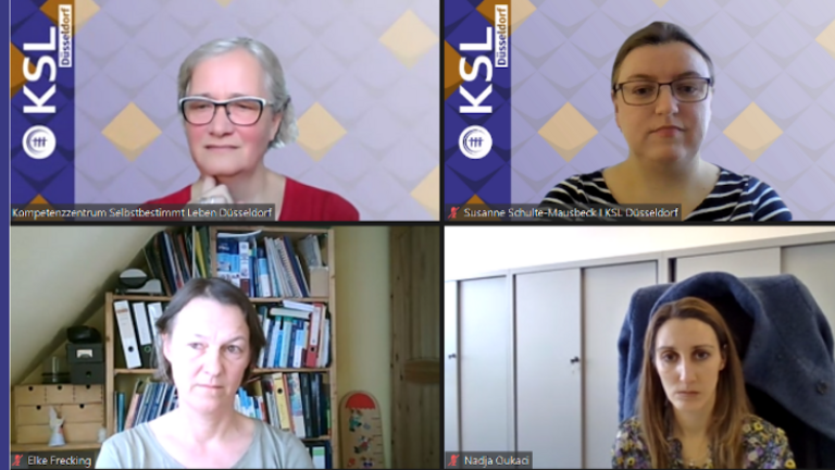 Teilnehmerinnen des Austauschforum zur Thema Inklusive Gesundheit per Videokonferenz