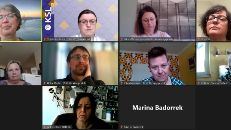 Teilnehmer*innen der Videokonferenz zum Thema Psychologische Beratung für Menschen mit anderen Lernmöglichkeiten