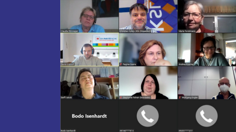 Teilnehmer*innen des Seminars "Erfolgreich an Online-Veranstaltungen teilnehmen" per Videokonferenz