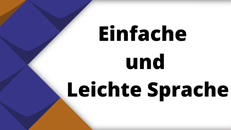 Blau-braunes Kacheldesign; Einfache und Leichte Sprache