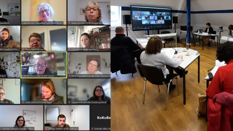 Teilnehmer*innen des Netzwerktreffens im KSL Düsseldorf und online