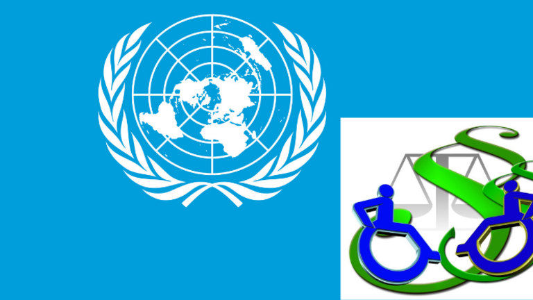 Logo UN, Paragrafen, Rollstuhlfahrer