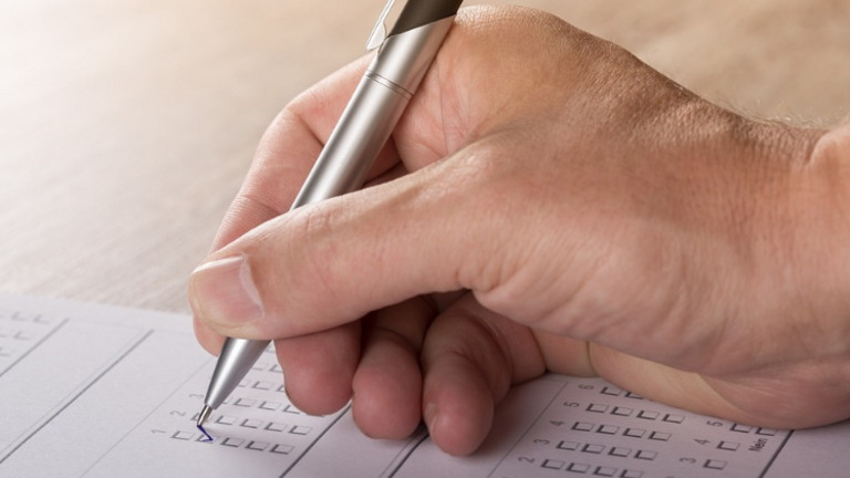 Fragebogen, Hand, Stift