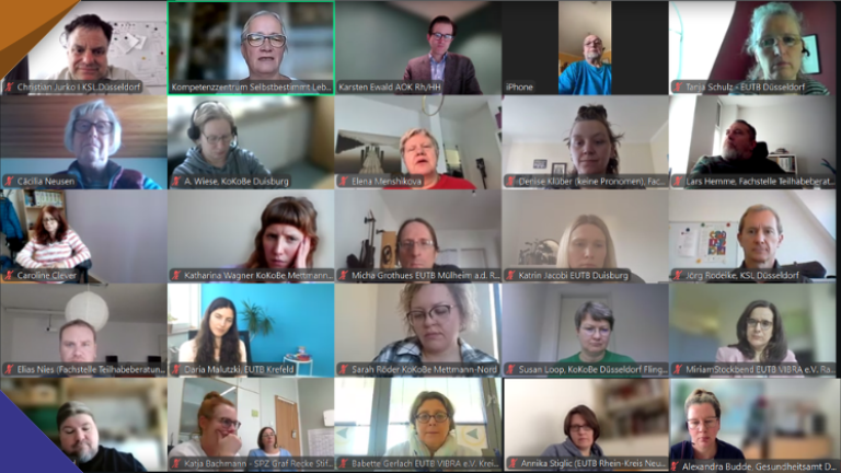 Teilnehmer*innen des Netzwerktreffens per Videokonferenz