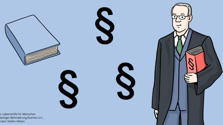 Bilder Leichte Sprache: Anwalt, Buch, Paragrafen