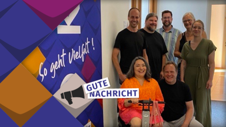 hintere Reihe von links nach rechts: Marcus Windisch, Marcel Holland, Andreas Heither (Koordinierungsstelle), Iris Colsman (KSL.Düsseldorf), Debora Stockmann (KSL.Münster); vordere Reihe: Carmen Ana Montiel Salgado, Begleitung: Karsten Neuendorf